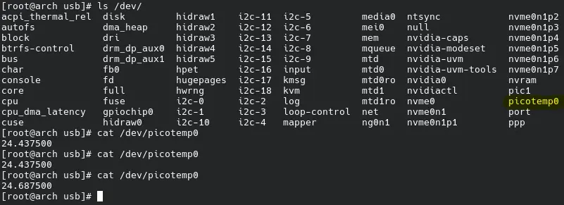 Pico USB Terminal Screenshot